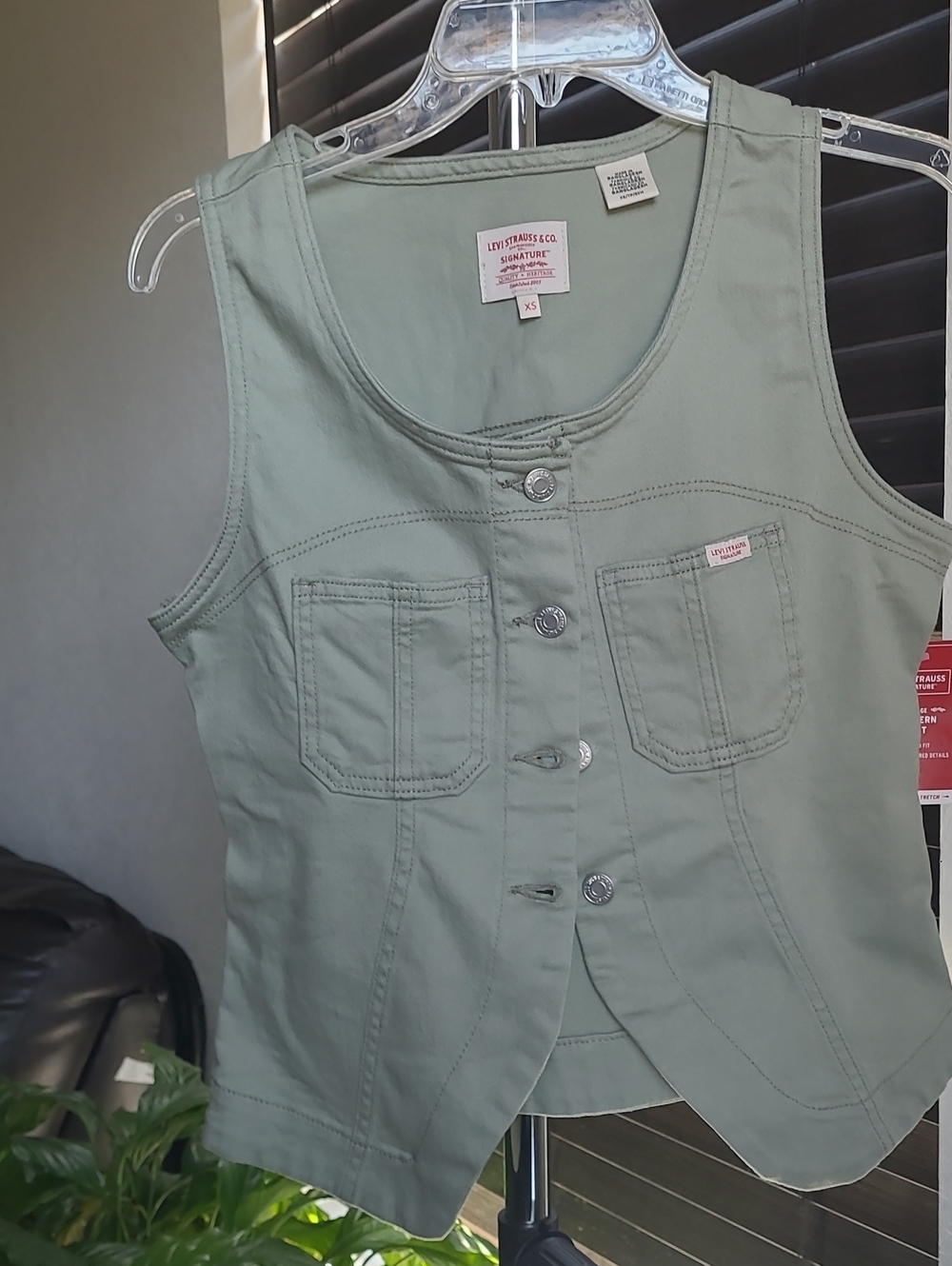 Levi's Sage Green Button-Front Tank Vest